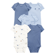 Lot de 5 bodys chien bébé garçon - 100% Coton