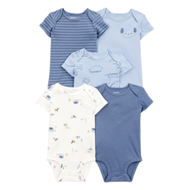 Lot de 5 bodys chien bébé garçon - 100% Coton