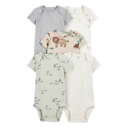 Lot de 5 bodys manches courtes safari bébé