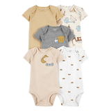 Lot de 5 bodys manches courtes bébé garçon - Chantier