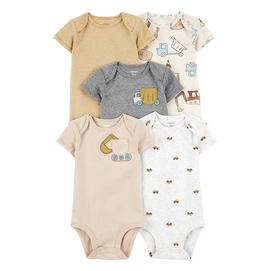 Lot de 5 bodys manches courtes bébé garçon - Chantier
