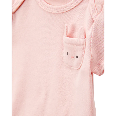 Lot de 5 bodys lapin fleuri bébé fille - Coton
