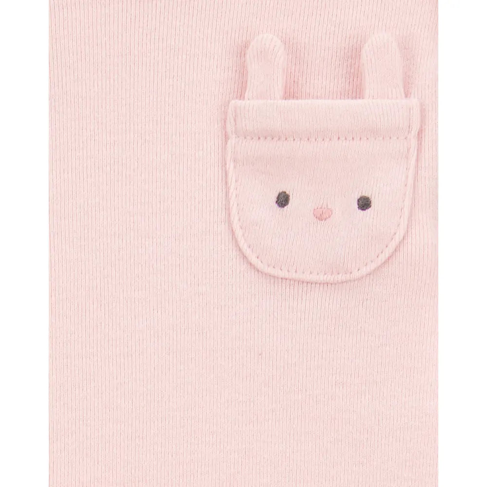 Lot de 5 bodys lapin fleuri bébé fille - Coton