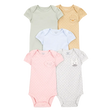 Lot de 5 bodys manches courtes bébé fille - Animaux