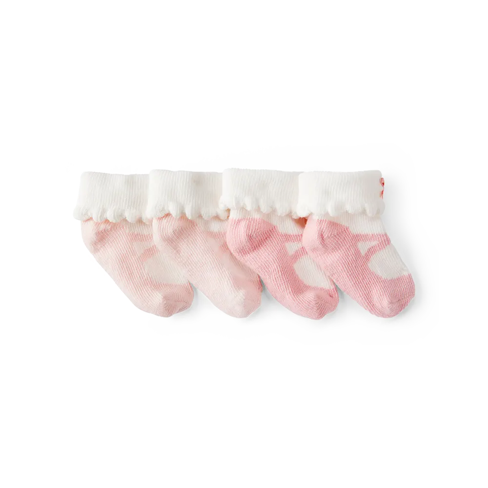 Lot de 2 paires de chaussons bébé fille - Nœuds