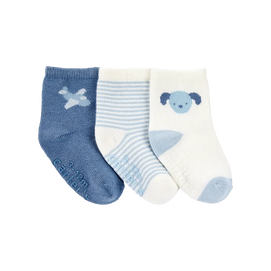 Lot de 3 paires de chaussettes chiot bébé garçon