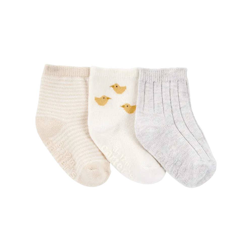 Lot de 3 paires de chaussettes poussin bébé
