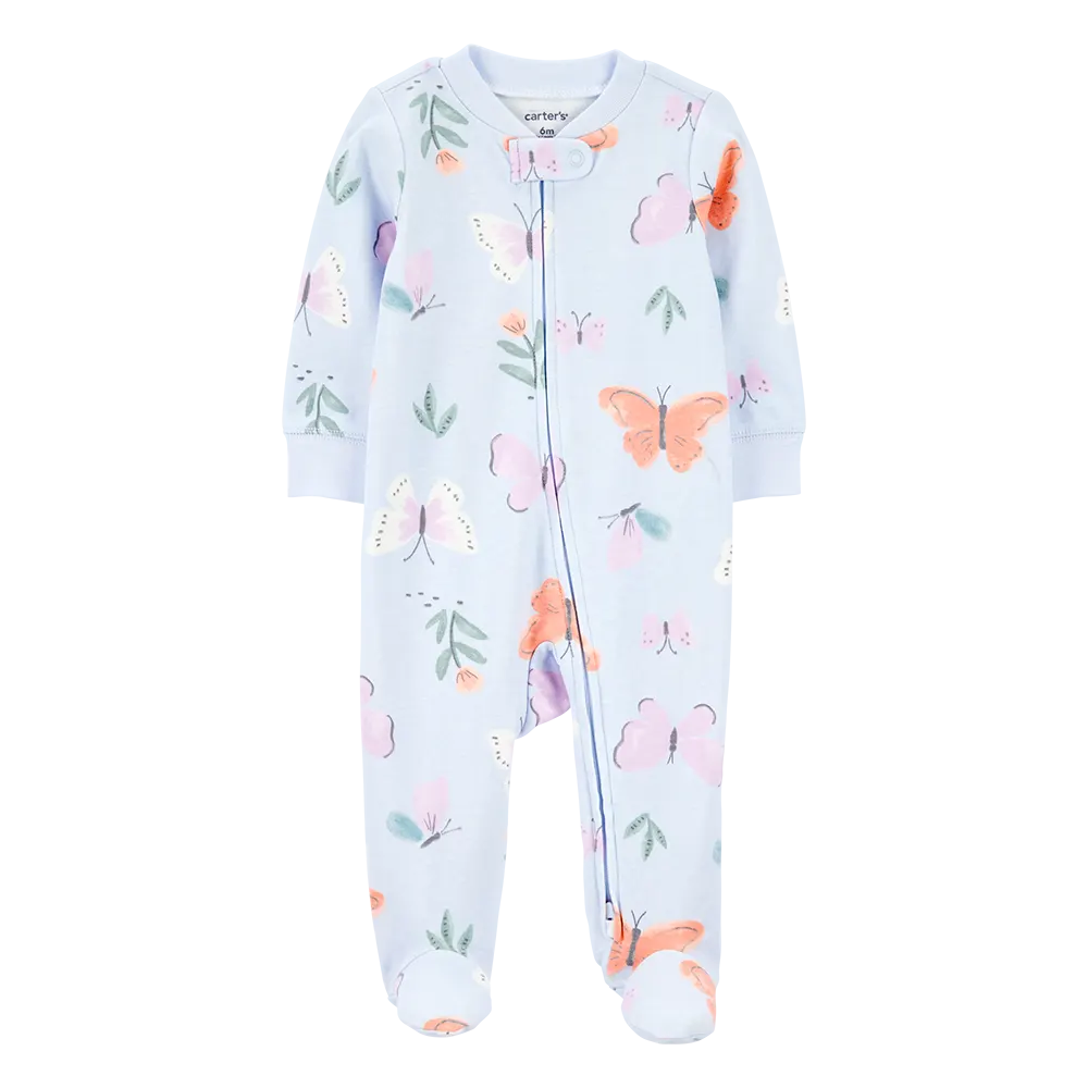Pyjama dors-bien zippé papillon bébé fille - Coton