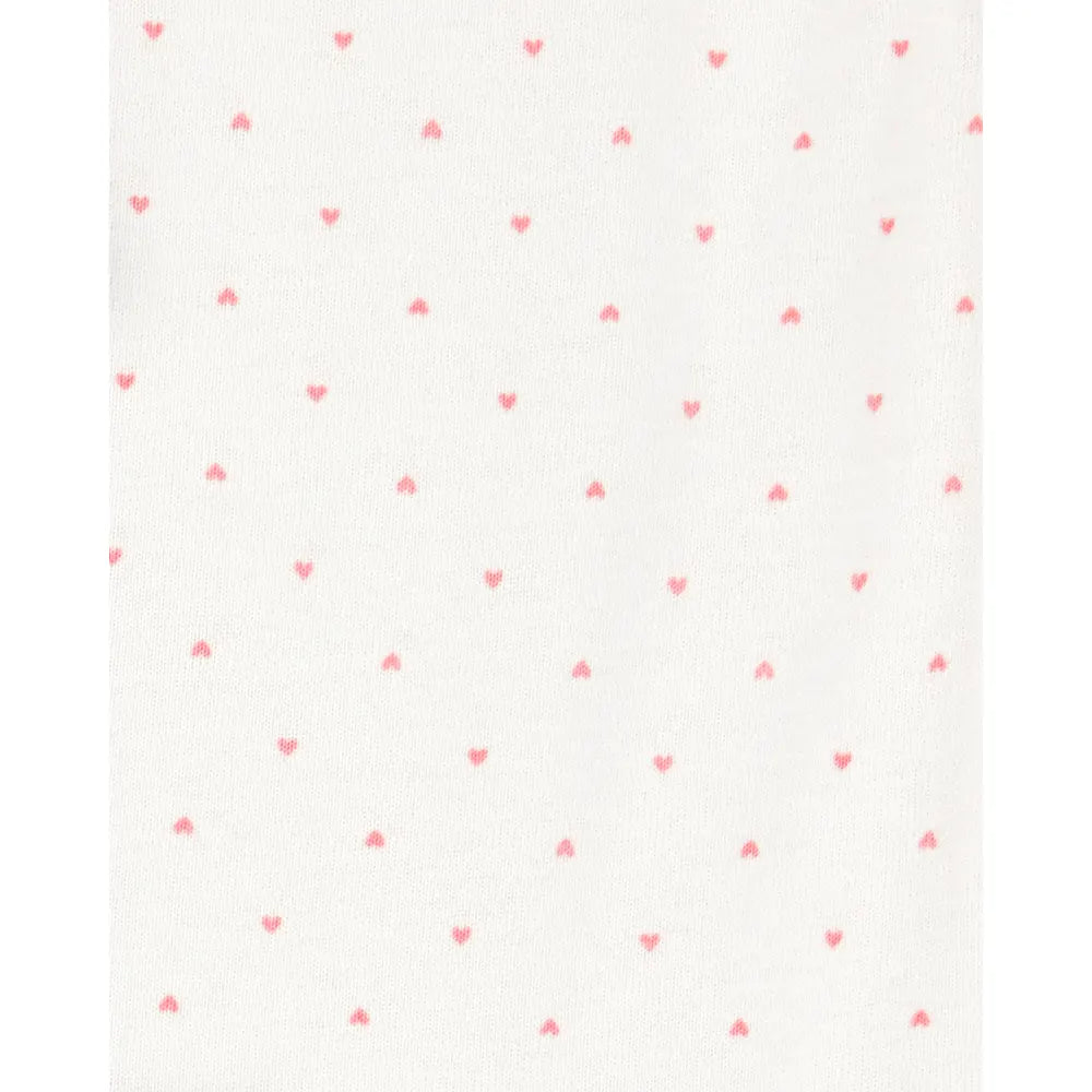 Ensemble 3 pièces cœur pour bébé fille - Coton