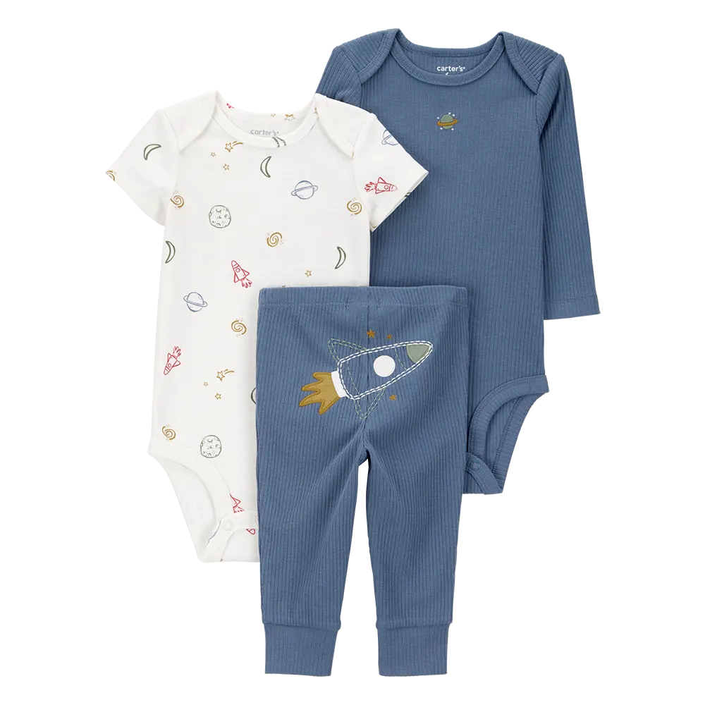 Ensemble 3 pièces fusée pour bébé garçon
