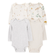 Lot de 4 bodys manches longues cigogne bébé