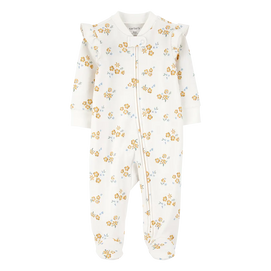 Pyjama dors-bien zippé floral bébé fille - Coton