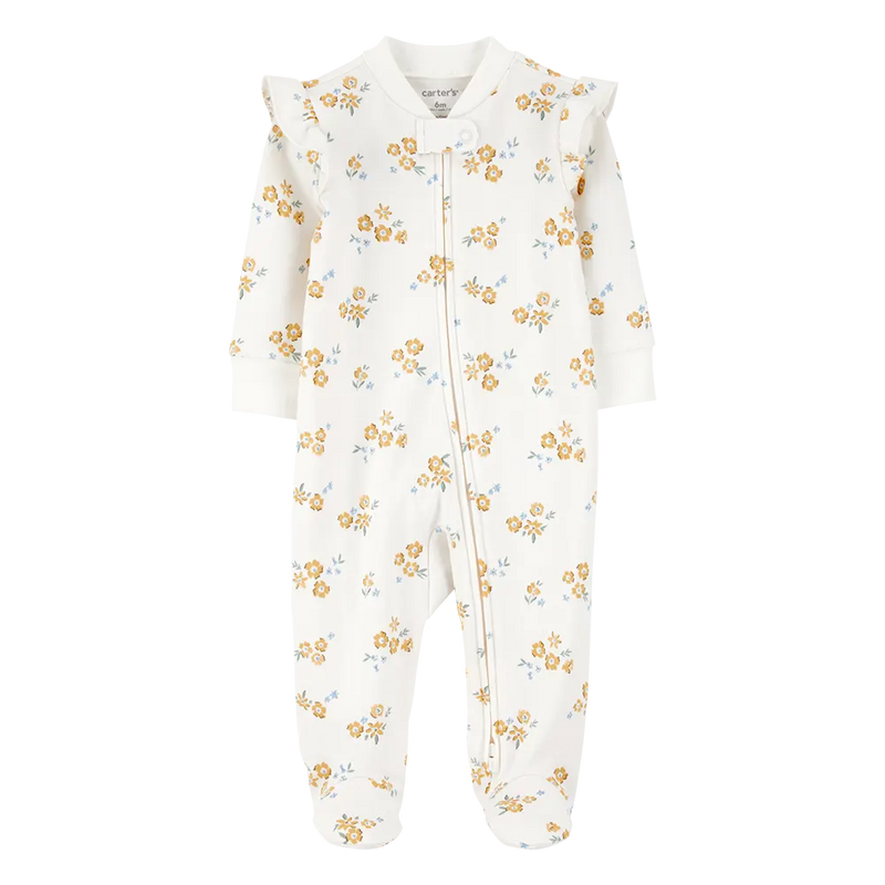 Carter's Baby Girl Zip-Up Cotton Sleeper - Floral