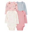Lot de 4 bodys manches longues chiot bébé fille