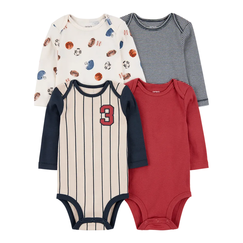 Lot de 4 Bodies en Coton Bébé Garçon Carter's - Sport