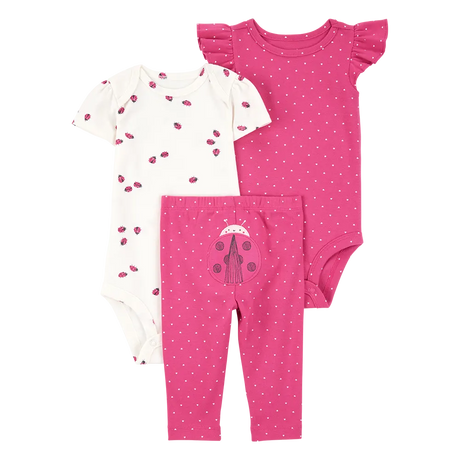 Ensemble 3 pièces coccinelle bébé fille - Coton