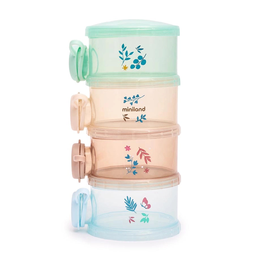 Miniland Set de 4 Pots pour le Lait - Multicolore