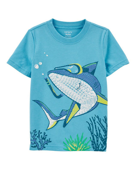 T-Shirt En Jersey Bébé Requin Carter's - Bleu