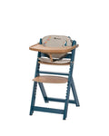 Chaise Haute En Bois TIMBA Avec Coussin Petrol Bébé Confort - Bleu