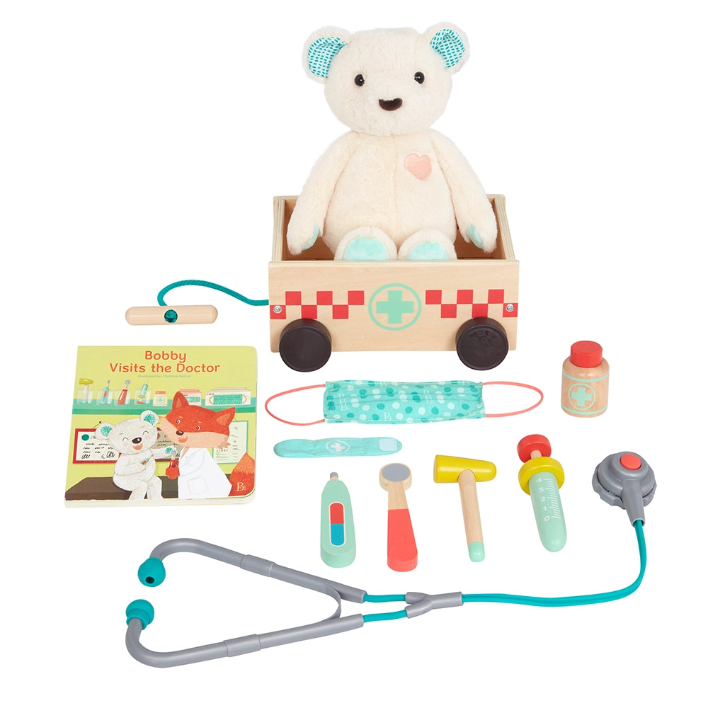 B. Toys Trousse de Docteur & Ours en Peluche & Livre Cartonné 2A+