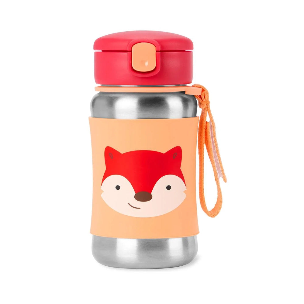 Skip Hop Gourde avec Paille en Acier Inoxydable 350ml - Renard