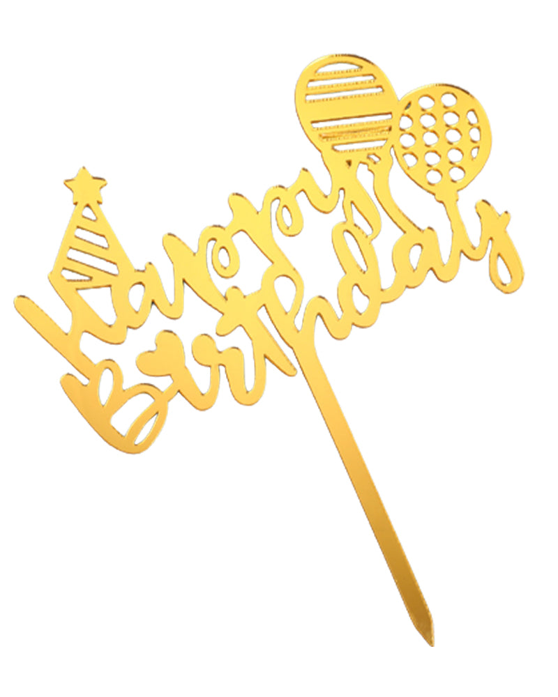 TD® Bannière De Joyeux Anniversaire Noir Et Or Happy Birthday Décorati