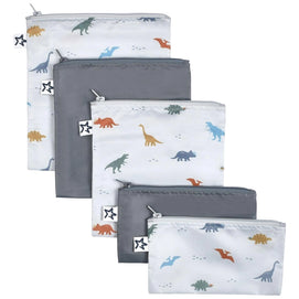Tiny Twinkle Lot de 5 Sacs à Collation Réutilisables - Dinosaure
