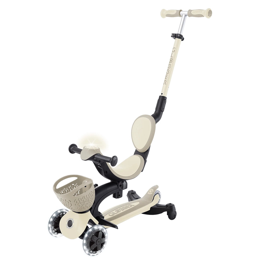 Globber Patinete Evolutivo GO UP BABY LIGHTS con Cesta 360° - Topo