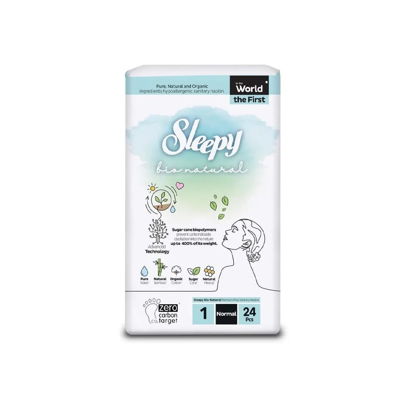 Sleepy Bio Natural Premium Sanitary Pads 1 Normal - 24 Count