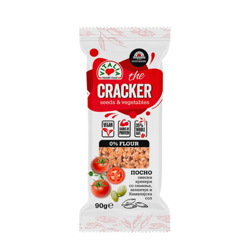 Vitalia Health Food Oat Salty Crackers Seeds & Vegetables - 90g