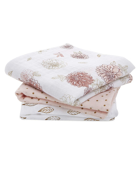 Lot de 3 Musy-Langes En Coton Aden+Anais - Dahlias