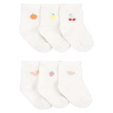 Lot de 6 Paires de Chaussons Fruits Bébé Fille