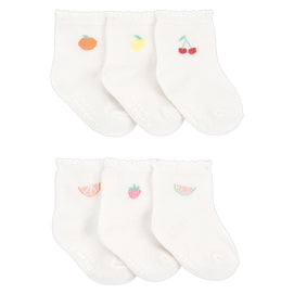 Lot de 6 Paires de Chaussons Fruits Bébé Fille
