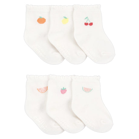 Lot de 6 Paires de Chaussons Fruits Bébé Fille