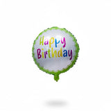 Round Green Happy Birthday Aluminum Balloon - 45cm