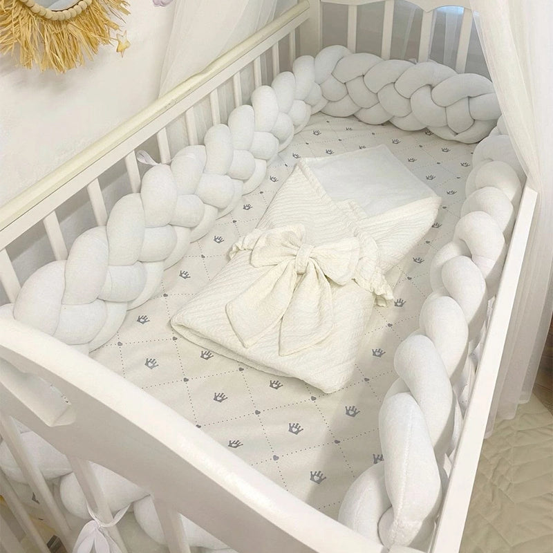 BébéYo Tour de Lit Tressé Velours 3.6m - Blanc