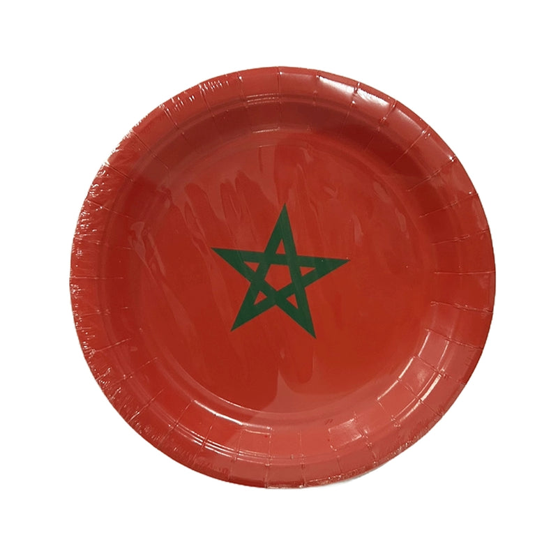 Lot de 10 Grandes Assiettes – Drapeau du Maroc
