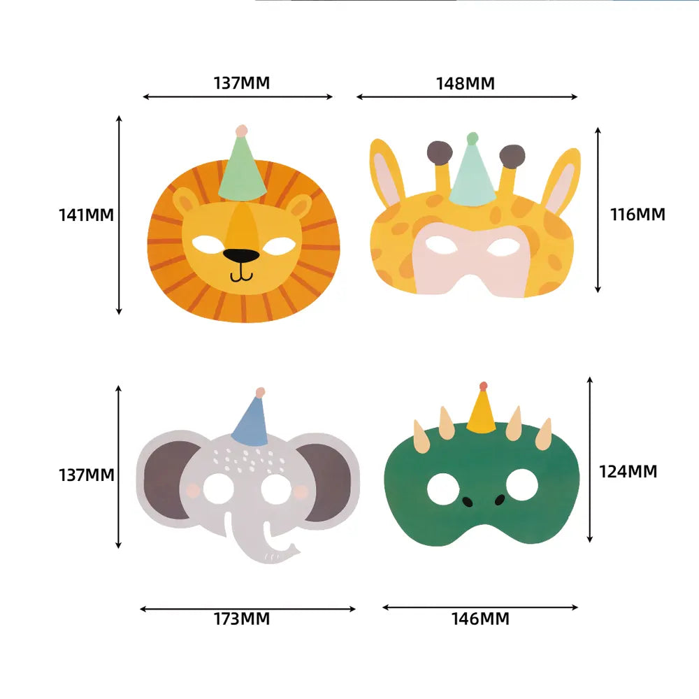 Lot de 8 Masques en Papier - Wild