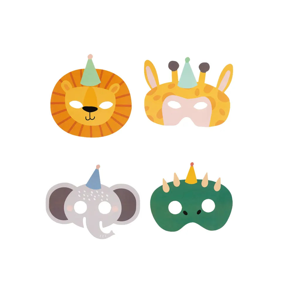 Lot de 8 Masques en Papier - Wild