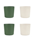 Set de 4 Gobelets 100% Biosourcé Citron  - Vert & Crème