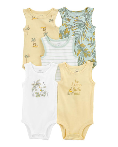 Lot de 5 Bodies Carter's - Jaune & Blanc