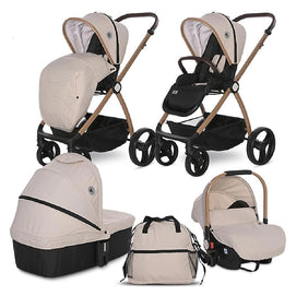 Lorelli Poussette Pack Trio Infinity 3 en 1 - Beige Sand