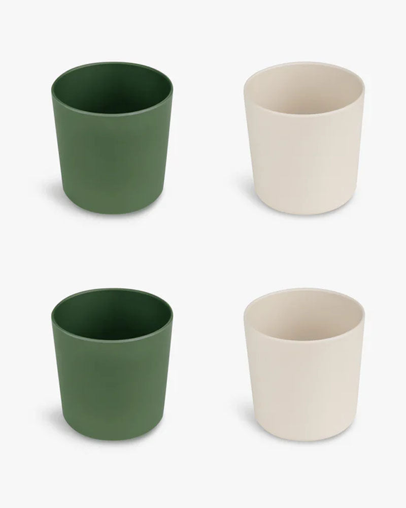 Set de 4 Gobelets Biosourcées Citron - Vert & Crème