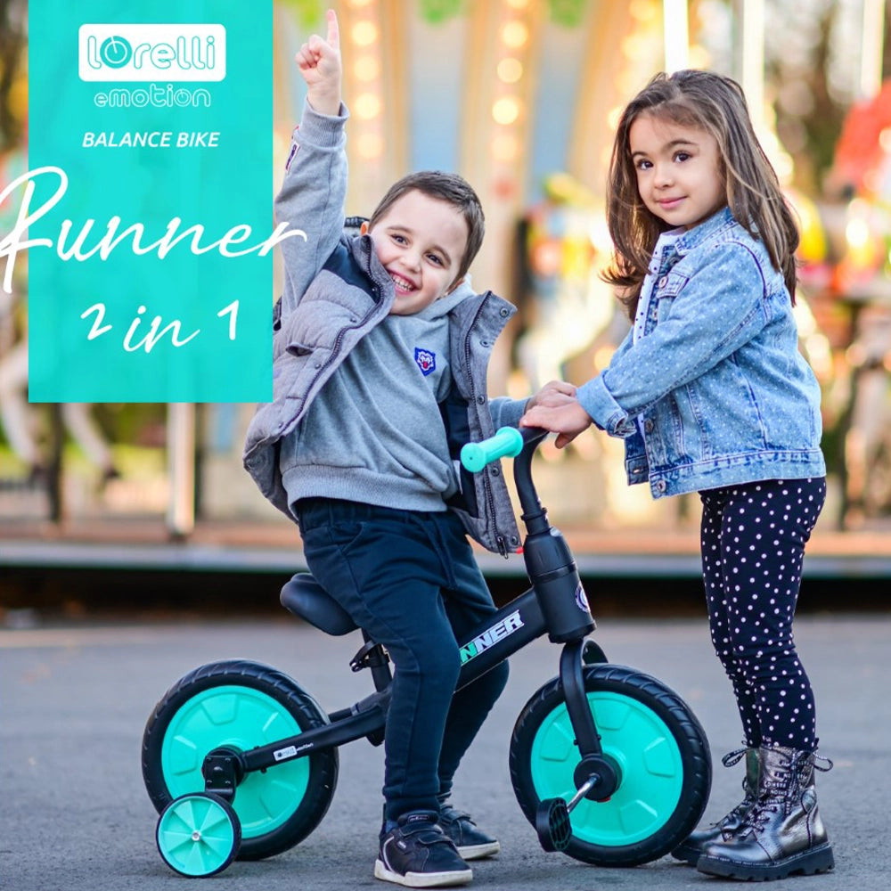 Lorelli Bicyclette Runner 2 en 1 - Noir & Turquois