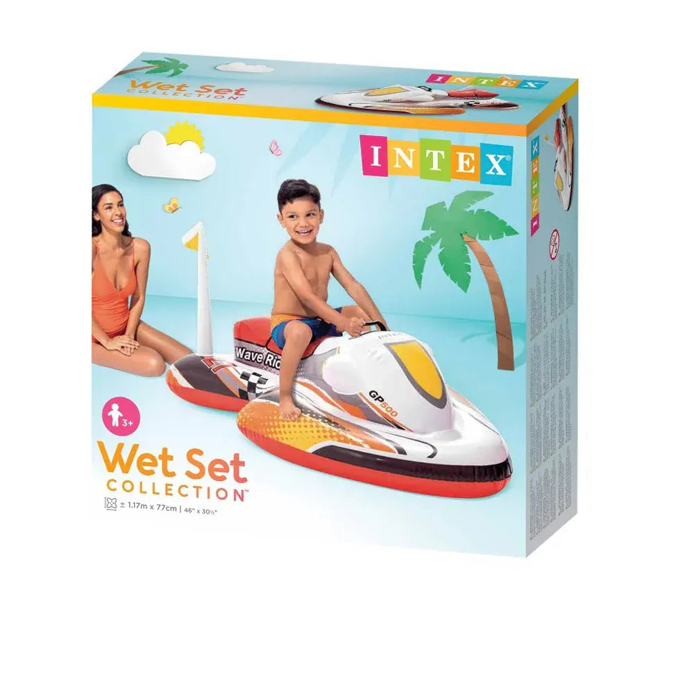 INTEX Wave Rider – Flotador Hinchable para Niño con Diseño de Moto Acuática - +3 años