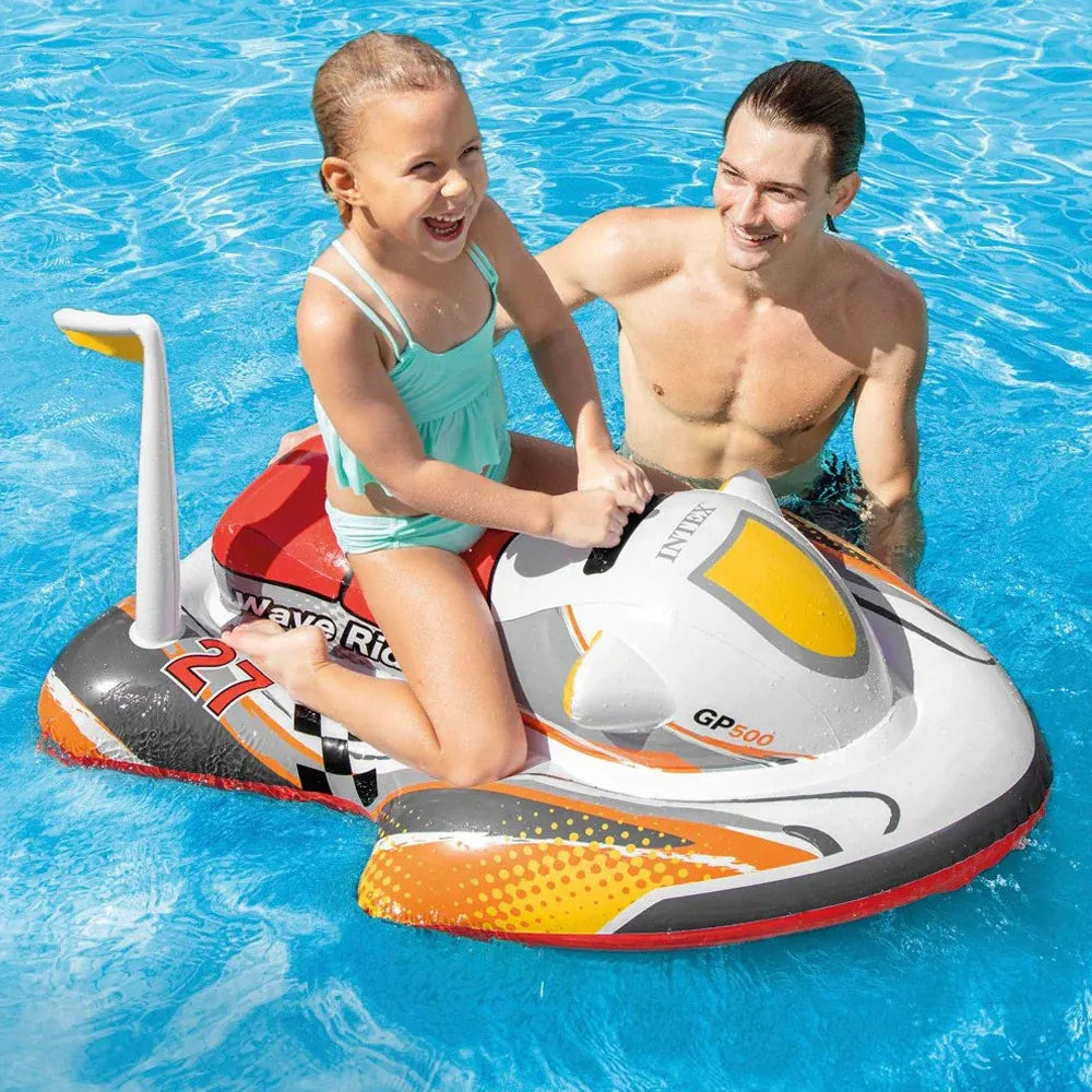INTEX Wave Rider – Flotador Hinchable para Niño con Diseño de Moto Acuática - +3 años