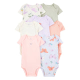 Lot de 7 Bodies à Manches Courtes en Coton Fille Carter's