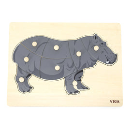 Viga Toys Puzzle Montessori 18M+ - Hippopotame