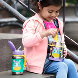 Skip Hop Gourde avec Paille en Acier Inoxydable 350ml - Licorne