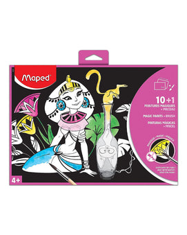 Maped Cartes Magique à L'eau + Pinceau x10 - Rose
